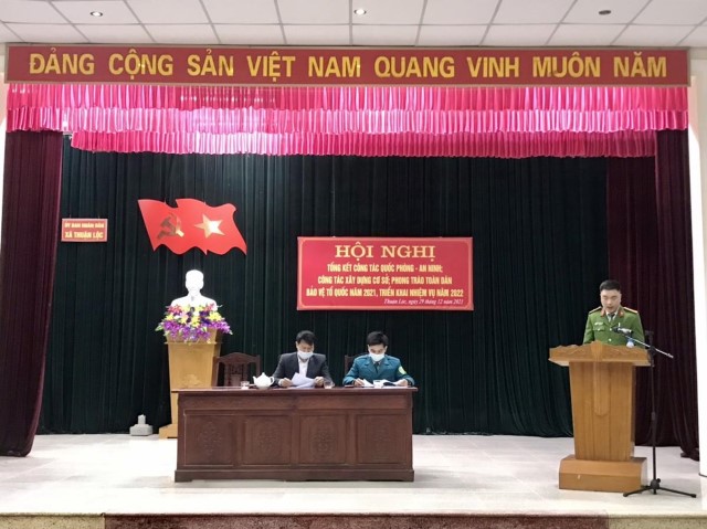 Xã Thuận Lộc tổ chức Hội nghị tổng kết công tác Quốc phòng - An ninh; công tác XDCS VMTD; phong trào toàn dân bảo vệ ANTQ năm 2021, triển khai...